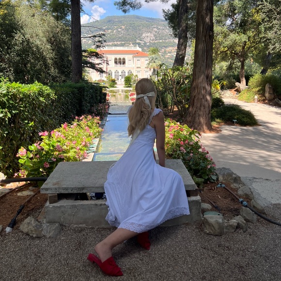 White bridgerton st. Linen dress. Well made high quality - Picture 1 of 8